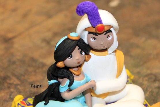 cake topper statuine personalizzato aladdin e jasmine