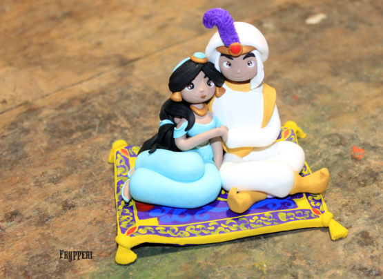 cake topper statuine personalizzato aladdin e jasmine