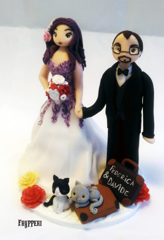 Cake Topper Gatti e Valige