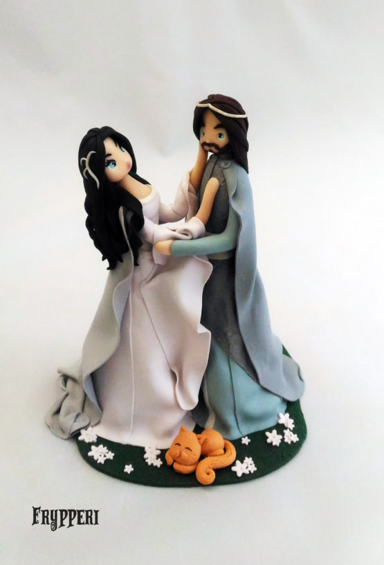 cake topper arwen e aragorn il signore degli anelli lord of the rings