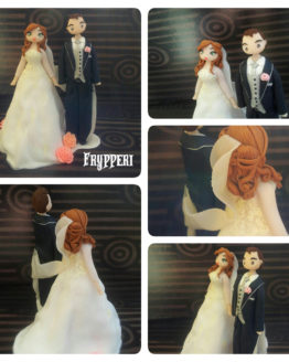 cake topper personalizzato con rose rosa