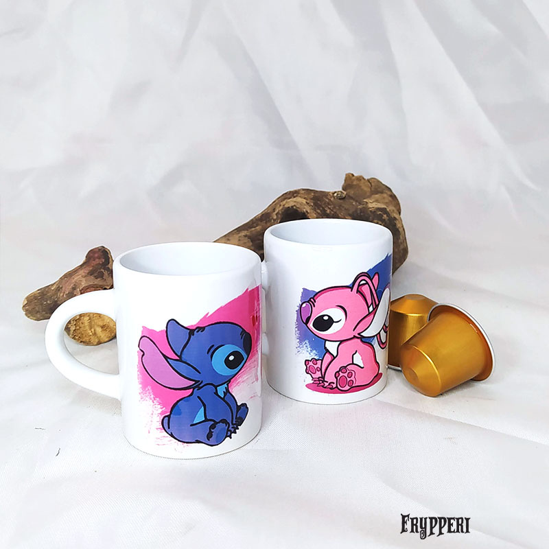 Tazzina Caffè Stitch Angel realizzata con grafiche personalizzate