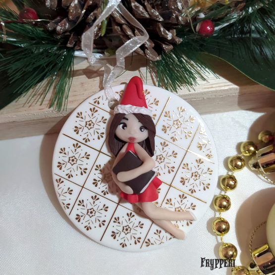 Decorazione Natale Ceramica Ragazza Natalina Personalizzata