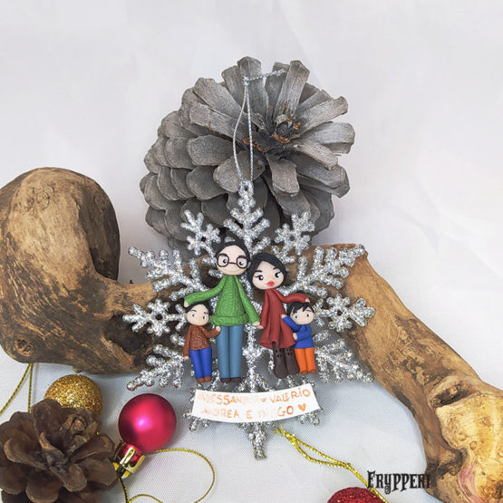 Decorazione Natale Fiocco di neve Famiglia Personalizzata