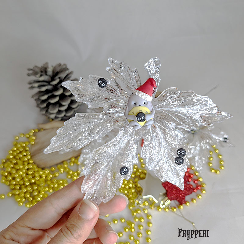 Decorazione Natale Foglia Ghiaccio Totoro