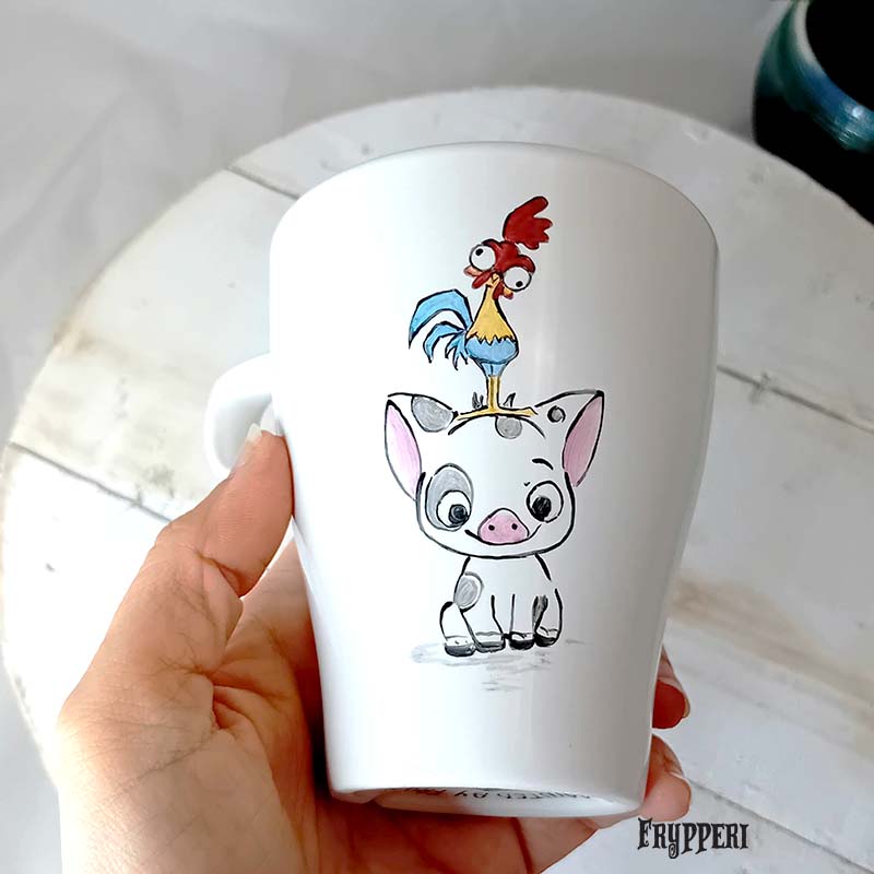 Tazza Dipinta Bianca Oceania