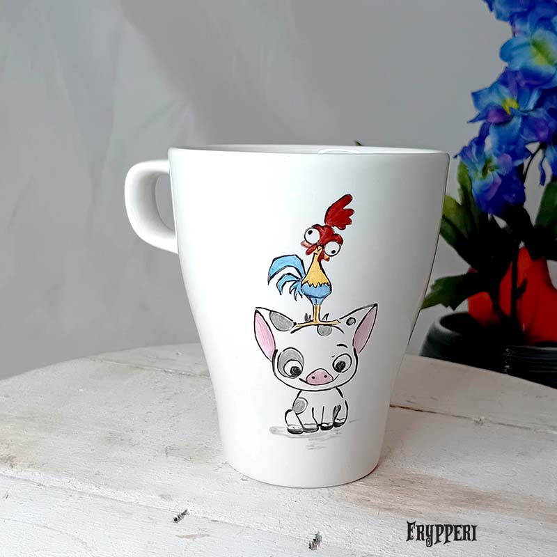 Tazza Dipinta Bianca Oceania