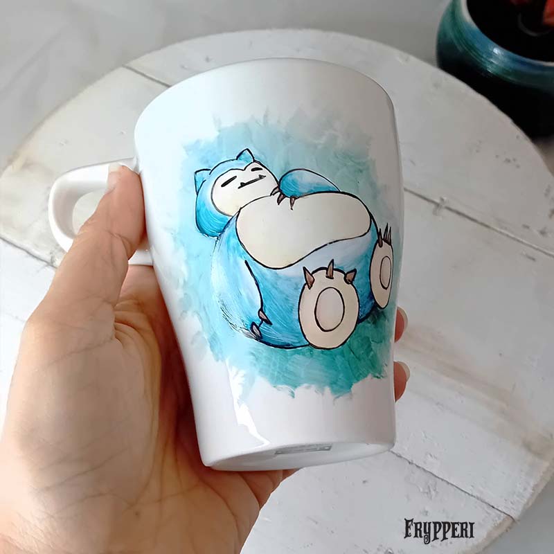 Tazza Dipinta Bianca Snorlax