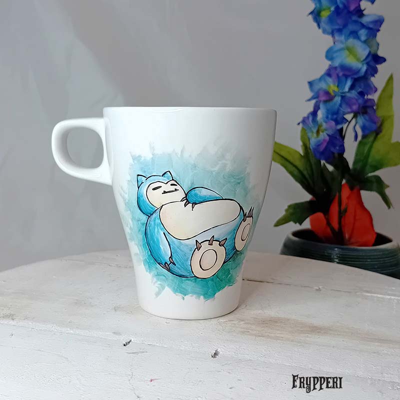 Tazza Dipinta Bianca Snorlax