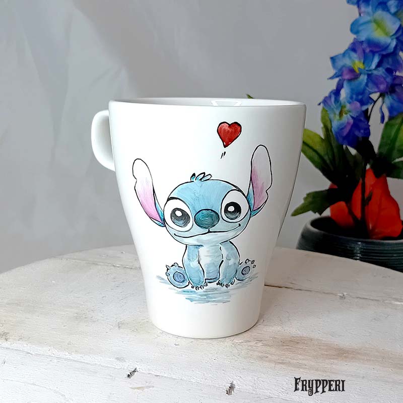 Tazza Dipinta Bianca Stitch