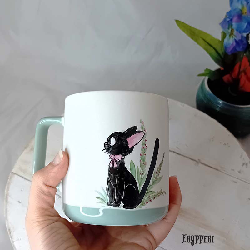 Tazza Dipinta Gatto Nero Jiji