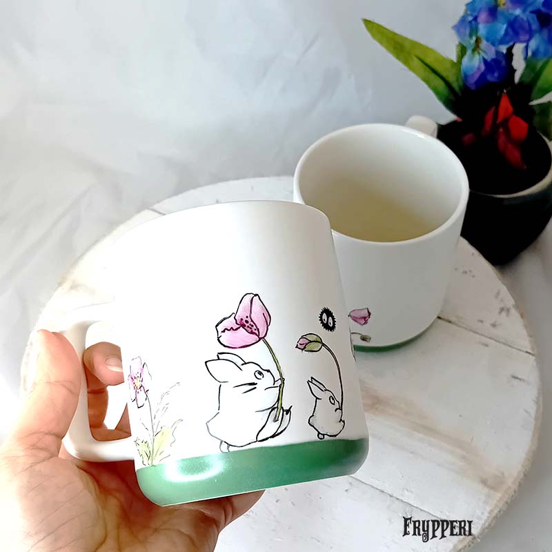Tazza Dipinta Totoro fiori