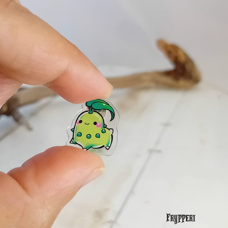 Orecchino Chikorita acrilico fan art Orecchino Chikorita acrilico fan art