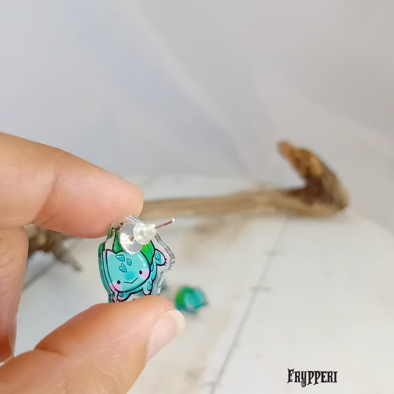 Orecchino Bulbasaur acrilico fan art