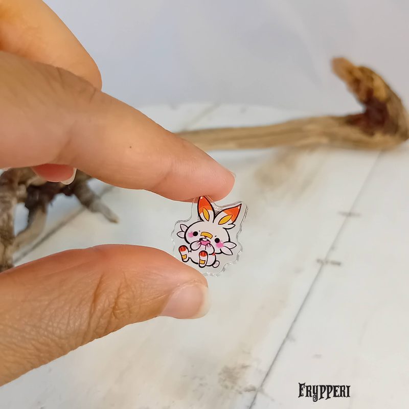 Orecchino Scorbunny acrilico fan art Orecchino Scorbunny acrilico fan art