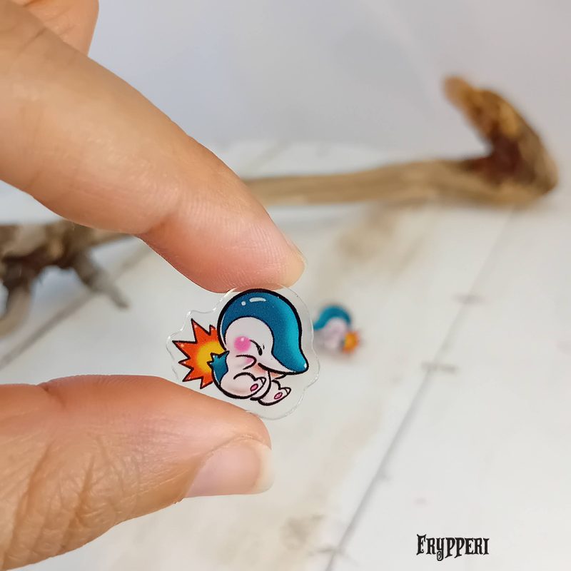 Orecchino Cyndaquil acrilico fan art Orecchino Cyndaquil acrilico fan art