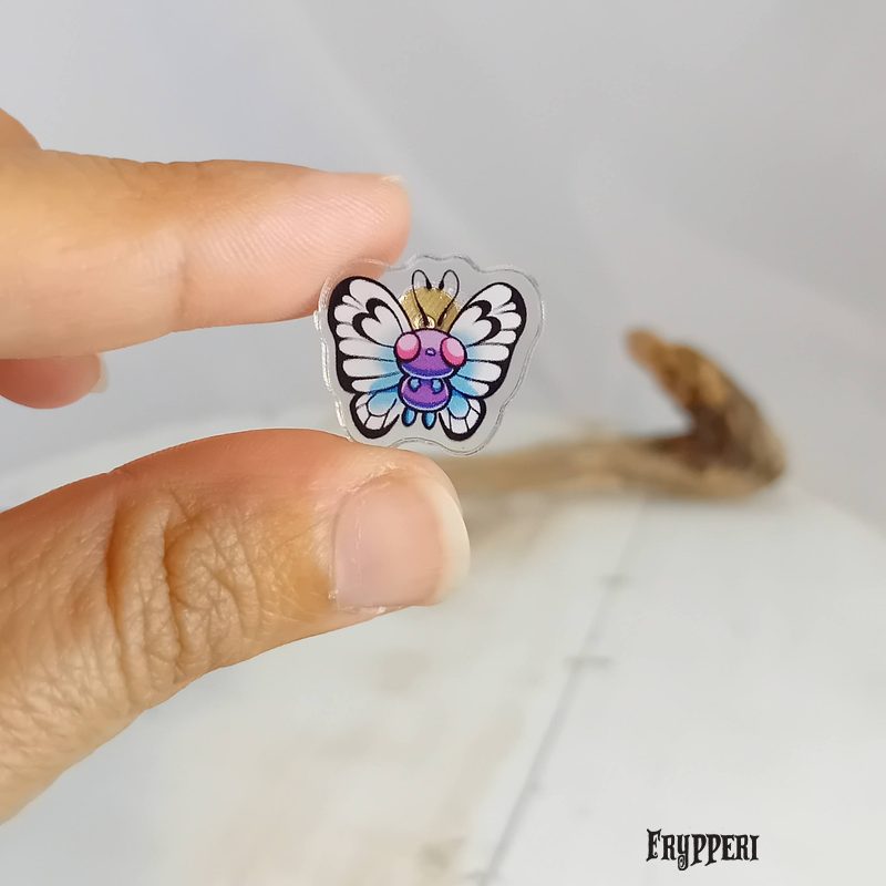 Orecchino Butterfree acrilico fan art