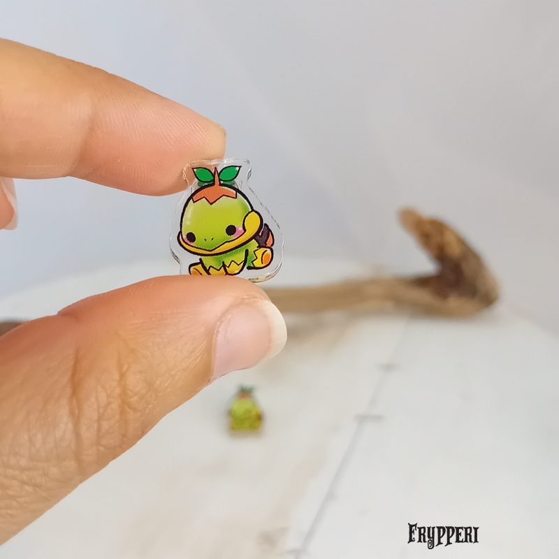 Orecchino Turtwig Chibi acrilico fan art Orecchino Turtwig Chibi acrilico fan art
