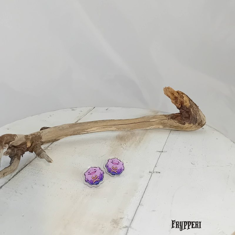 Orecchino Koffing acrilico fan art