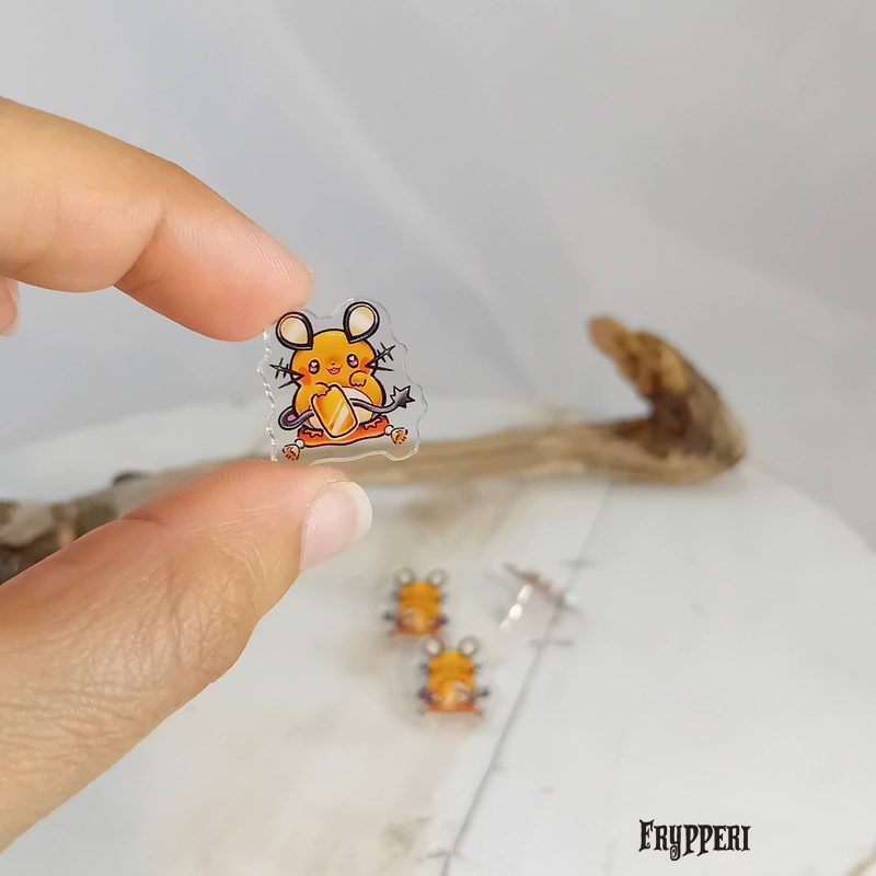 Orecchino Dedenne acrilico fan art