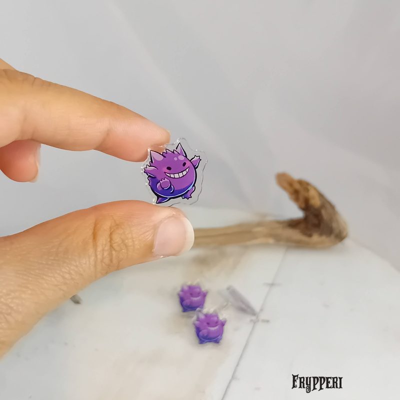 Orecchino Gengar acrilico fan art