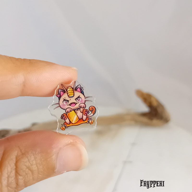 Orecchino Meowth acrilico fan art Orecchino Meowth acrilico fan art