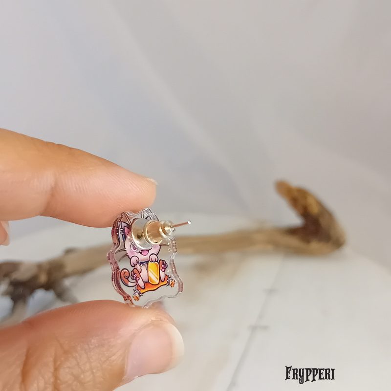 Orecchino Meowth acrilico fan art