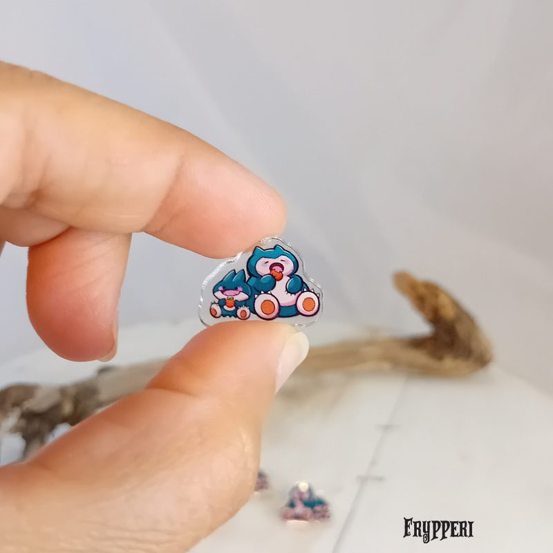 Orecchino Munchlax Snorlax acrilico fan art