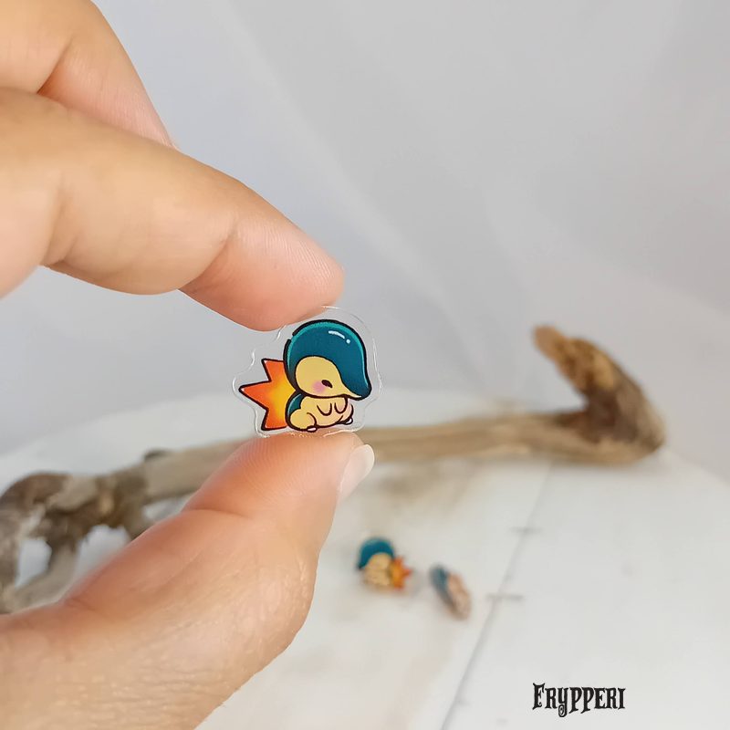 Orecchino Cyndaquil acrilico fan art Orecchino Cyndaquil acrilico fan art