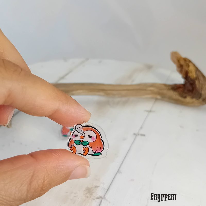 Orecchino Rowlet acrilico fan art