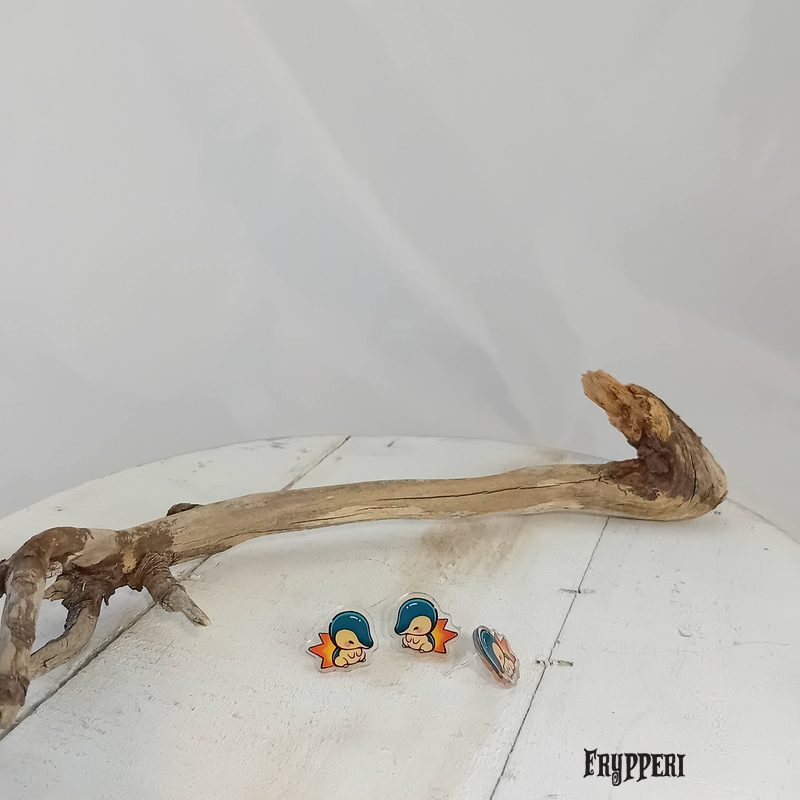 Orecchino Cyndaquil acrilico fan art