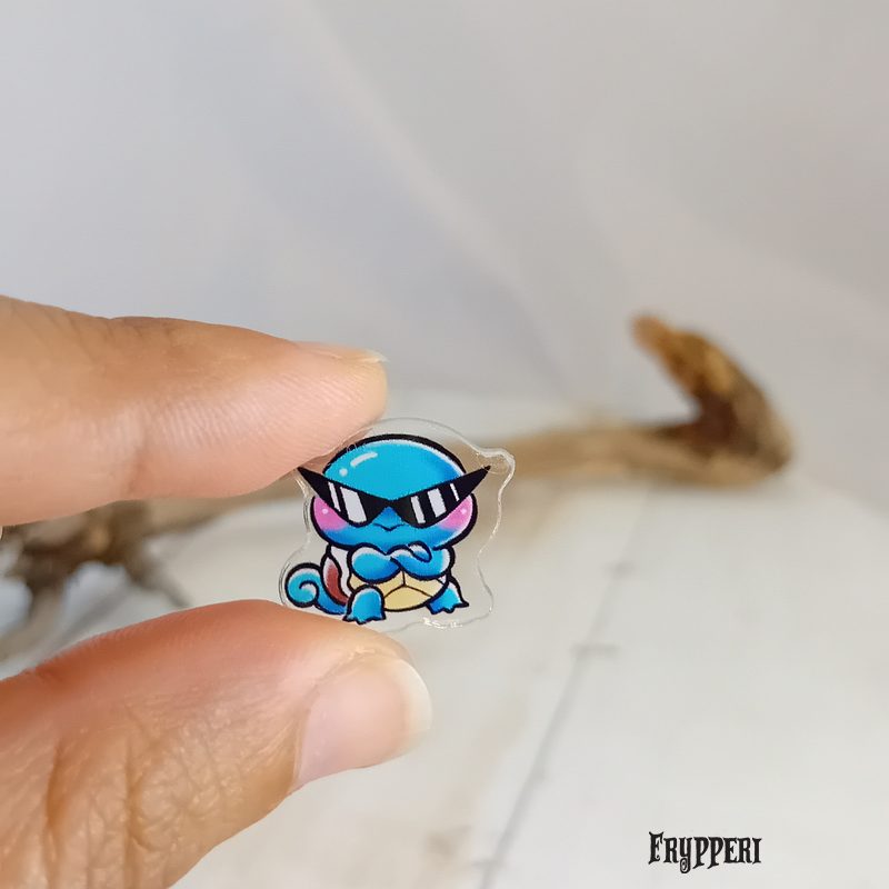 Orecchino Squirtle Occhiali Sole acrilico fan art
